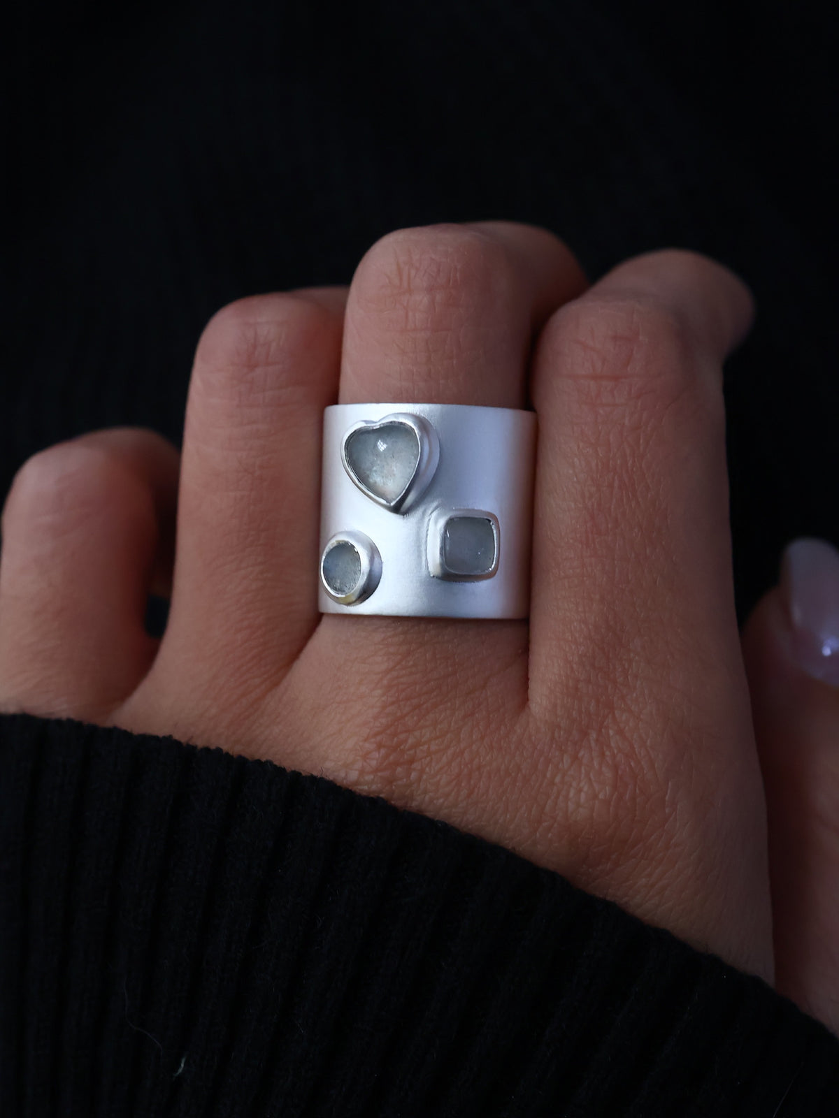 THREE LITTLE STONES RING-OPEN RING