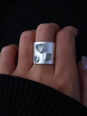 THREE LITTLE STONES RING-OPEN RING