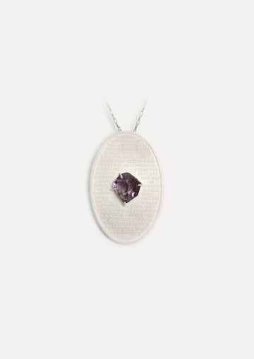 WHITE BURNT POETRY NECKLACE