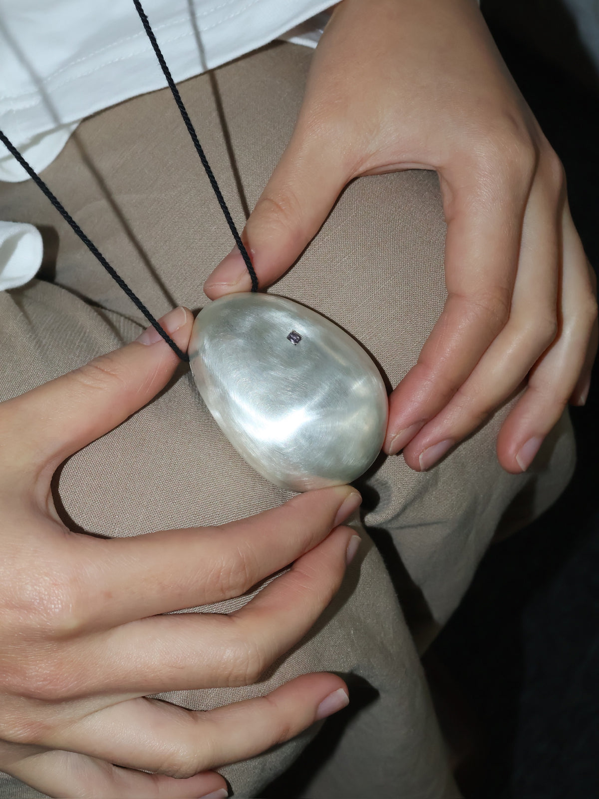 Soft Pebble Pendant Necklace