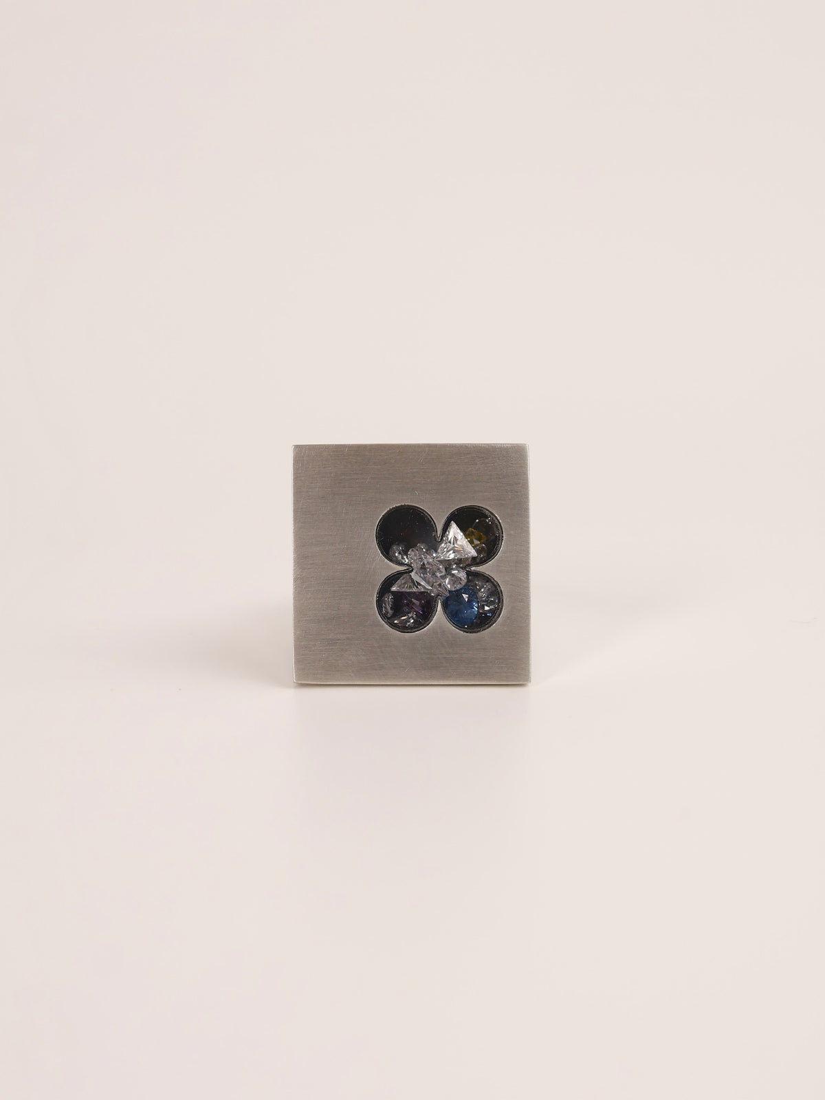 Sparkly Flower Glass Box Ring