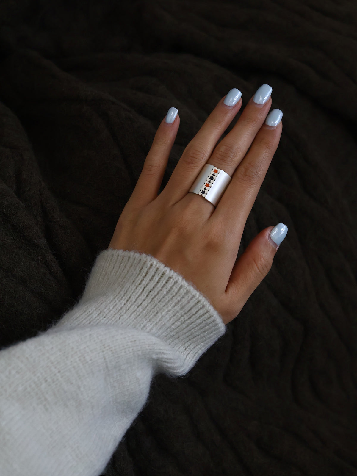 Little Flower Enamel Band Ring